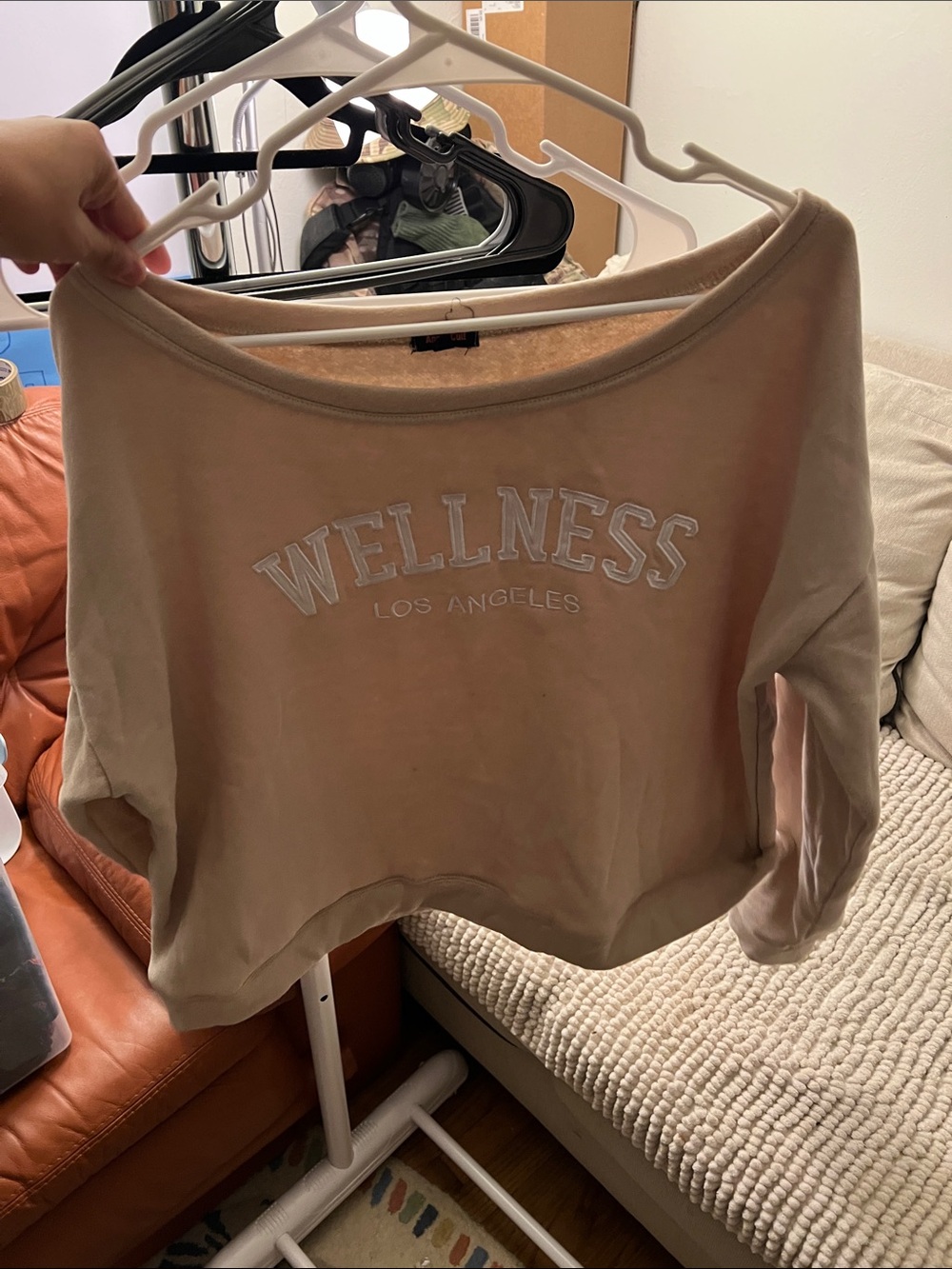 Source Unknown Women's Wellness Los Angeles Cropped Sweatshirt - Beige